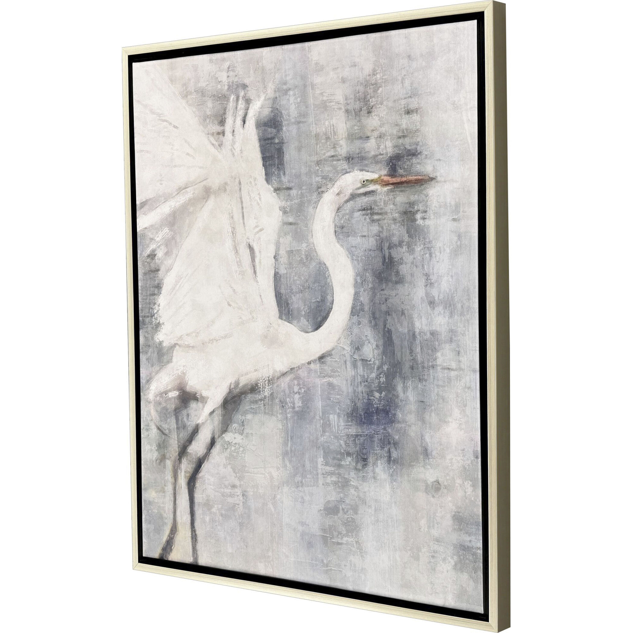 Glacier Heron Gray and Blue and White Canvas, Propac