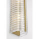 AERIN Claude LED 5.5 inch Hand-Rubbed Antique Brass Linear Sconce Wall Light in Clear Graniglia Glass