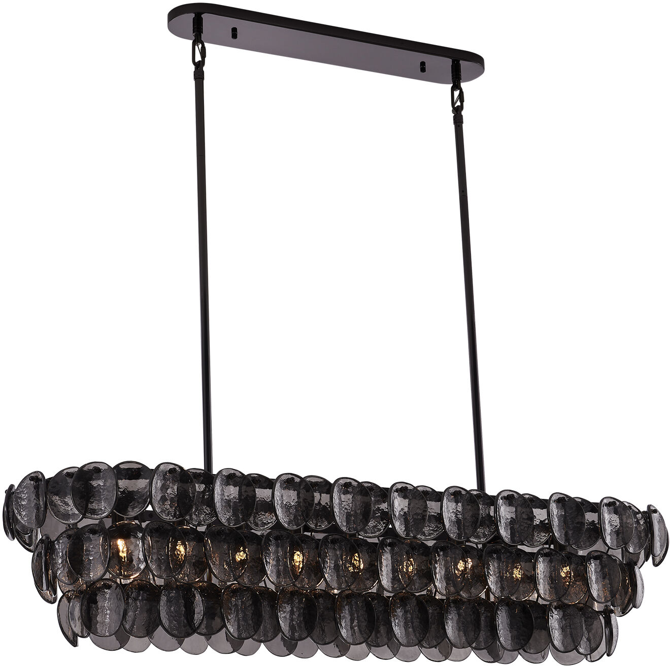 Uroko 9 Light 16 inch Black Nickel Linear Pendant Ceiling Light