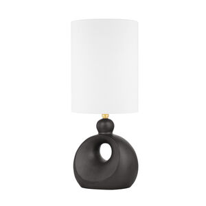 Penonic 29 inch 75.00 watt Aged Brass and Hematite Ceramic Table Lamp Portable Light