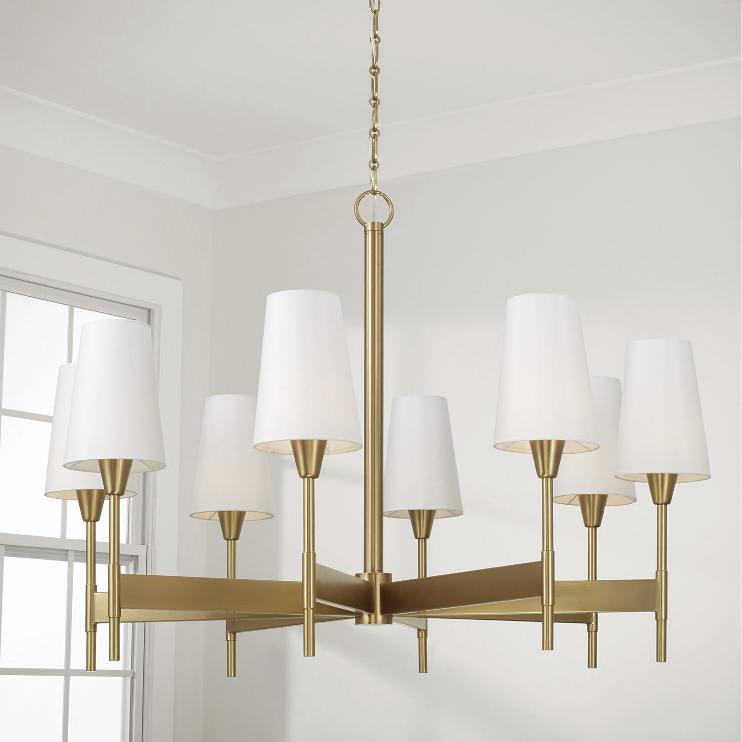 Leland 8 Light 42 inch Aged Brass Chandelier Ceiling Light