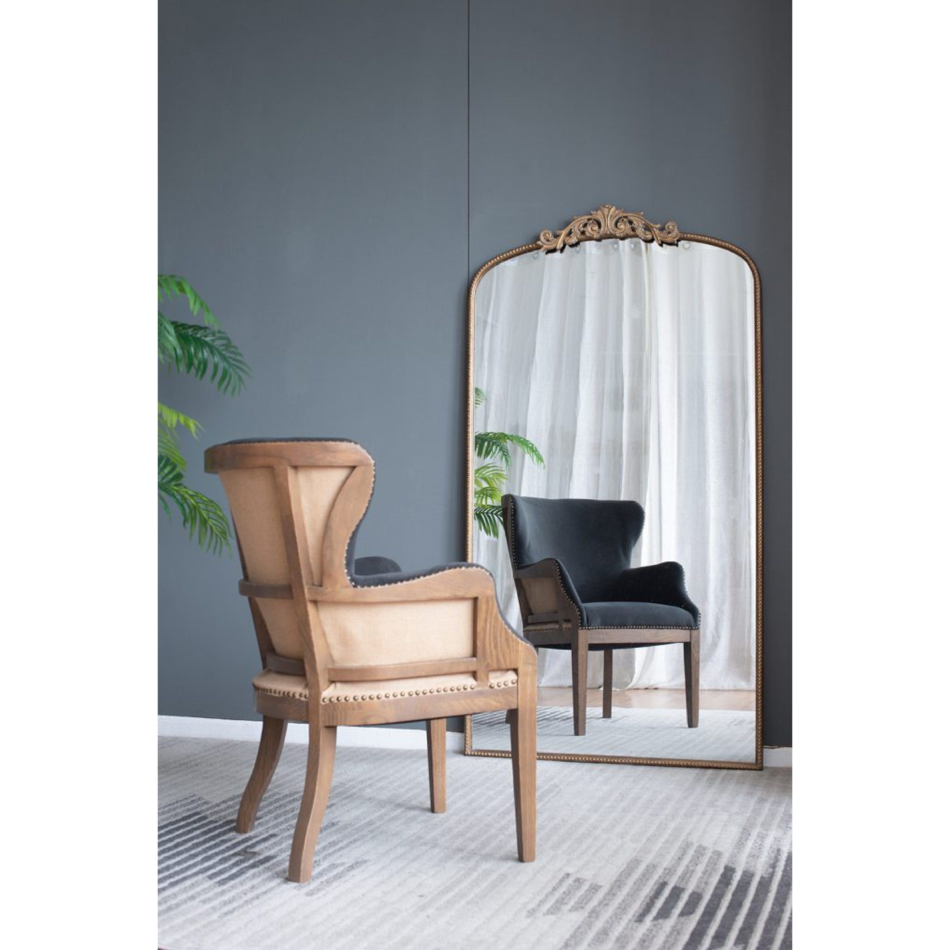 Dugan Dark Grey and Brown Arm Chair