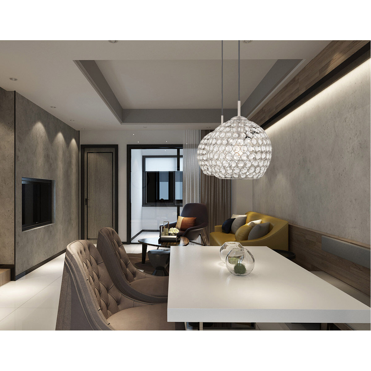 Cassandra 1 Light 9 inch Brushed Nickel Mini Pendant Ceiling Light