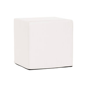 No Tip 17 inch Atlantis White Outdoor Block Ottoman with Cover
