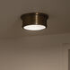 Serca 2 Light 14.25 inch Brushed Natural Brass Flush Mount Ceiling Light