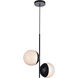 Eclipse 2 Light 17 inch Black Pendant Ceiling Light