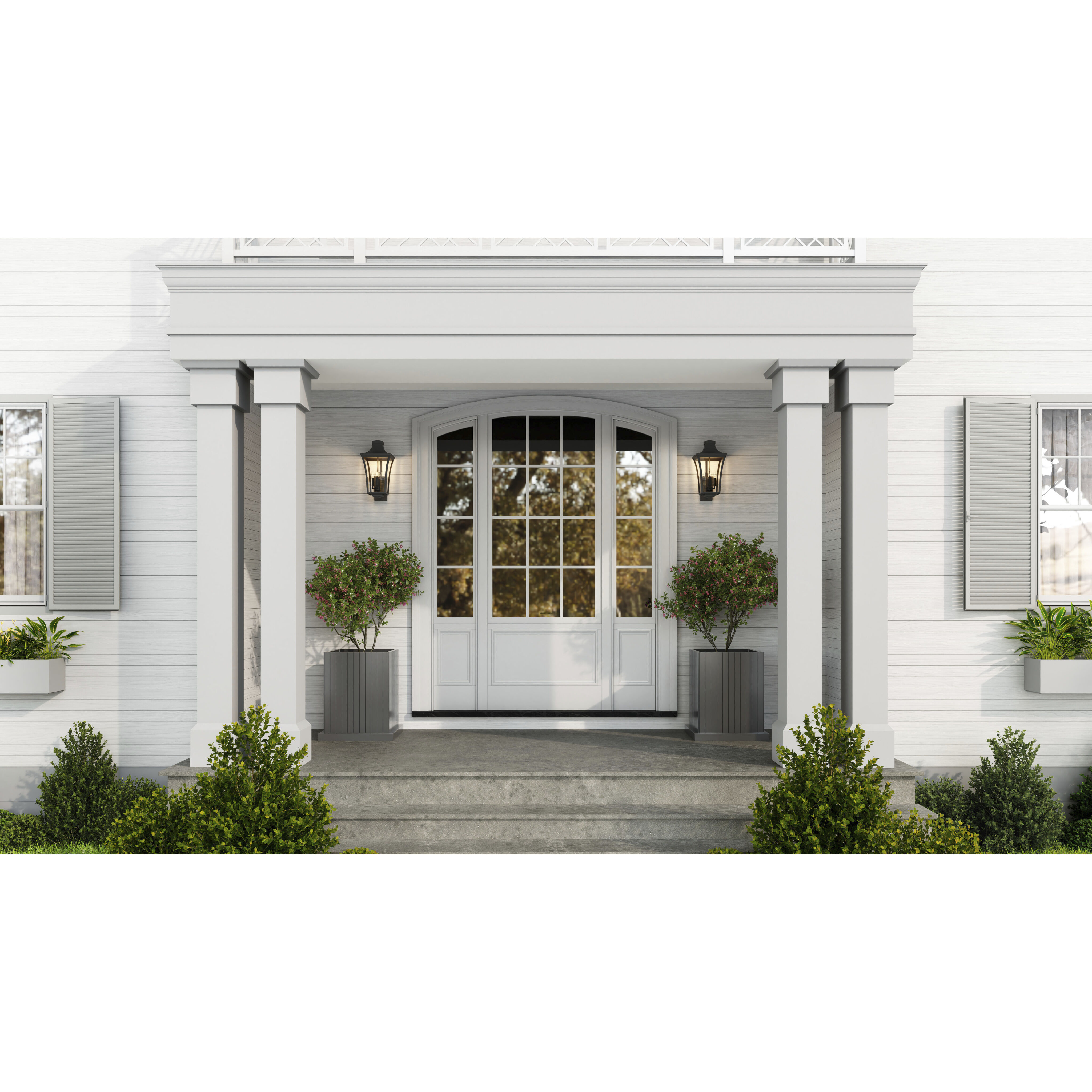 Quentin 4 Light 20 inch Earth Black Outdoor Wall Lantern, Large