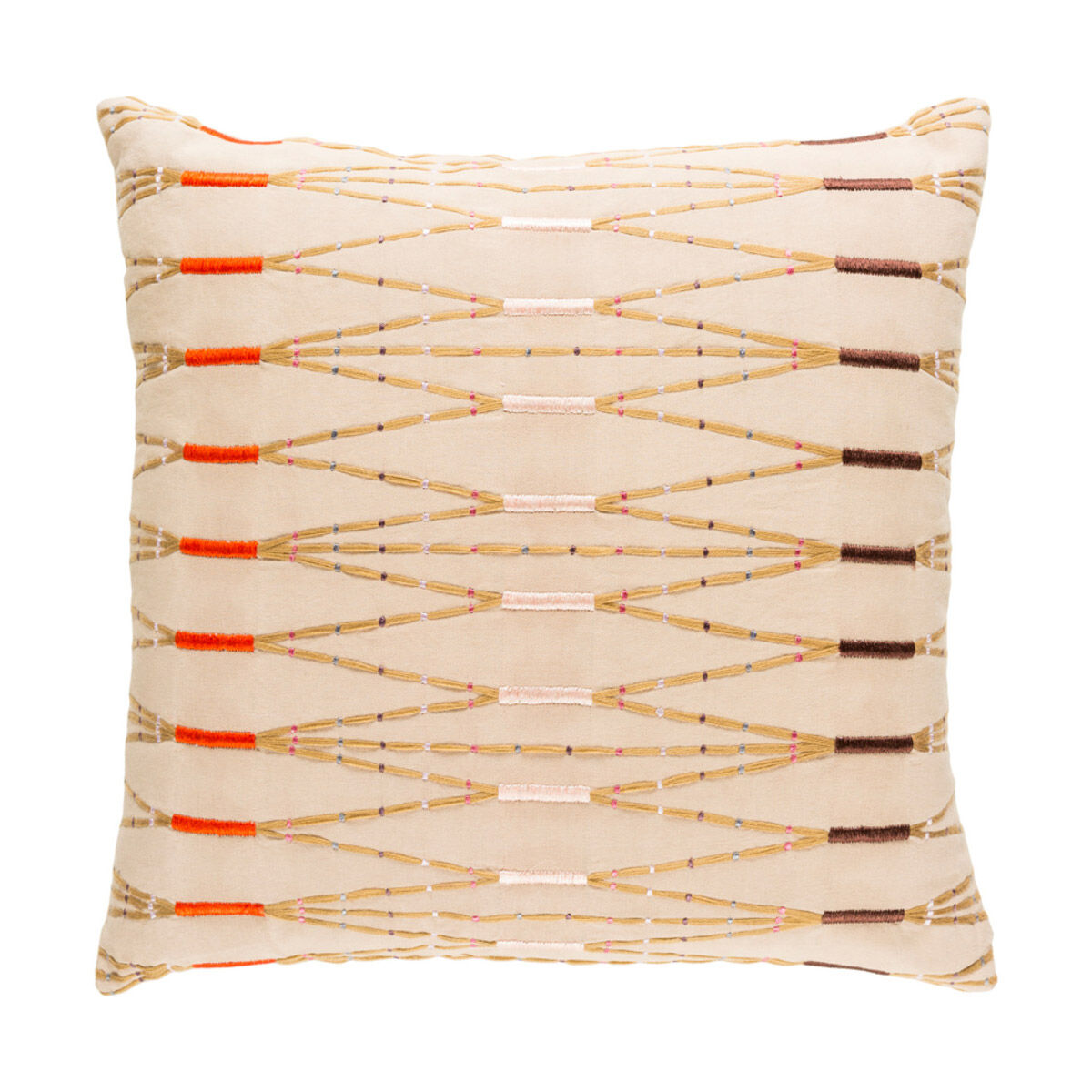 Kikuyu 20 X 20 inch Beige and Tan Pillow