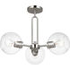Codyn 3 Light 22 inch Brushed Nickel Semi-Flush Convertible Pendant Ceiling Light