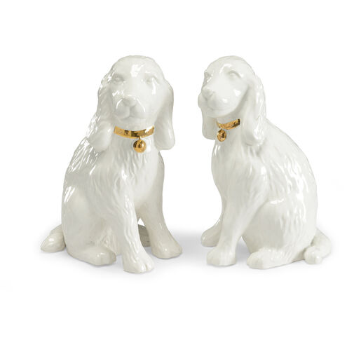 Bradshaw Orrell White/Gold Glaze Figurines, Pair