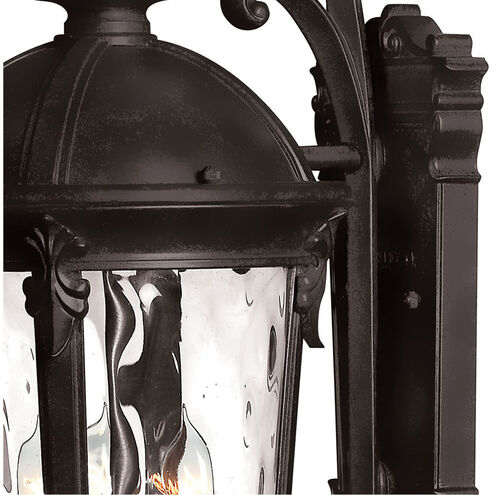 Windsor LED 26 inch Black Outdoor Wall Mount, Clear Water Glass