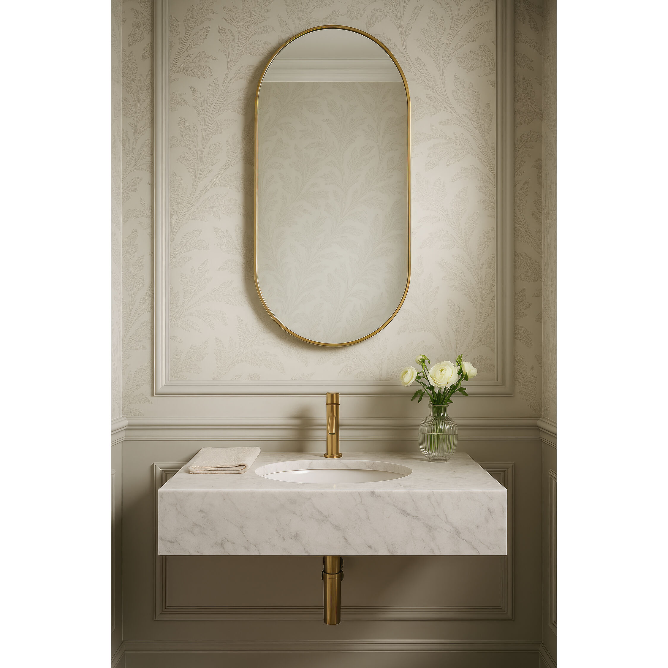 Capsule 40 X 22 inch Gold Wall Mirror