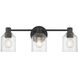 Vessair 3 Light 22.5 inch Matte Black Bathroom Vanity Light Wall Light