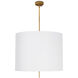 Clove 3 Light 22 inch Antique Gold Leaf Pendant Ceiling Light in Natural Linen Shade