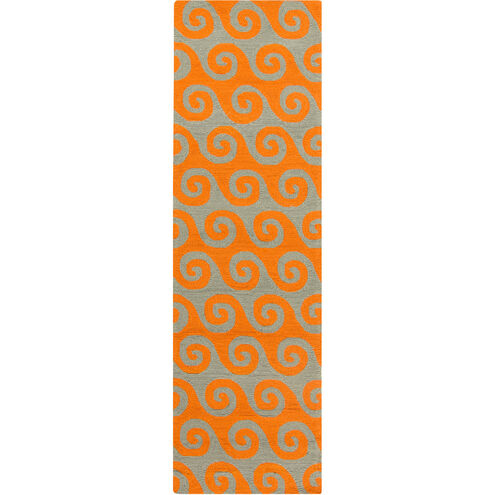 Rain 36 X 24 inch Bright Orange, Medium Gray Rug