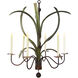 Lowcountry 6 Light Rustic Bronze and Palmetto Chandelier Ceiling Light