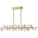 Keir 22 Light 43.31 inch Brass Linear Chandelier Ceiling Light