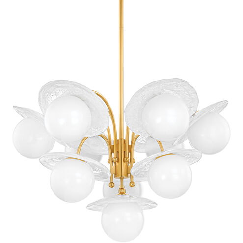 Stampford 10 Light 33 inch Aged Brass Chandelier Ceiling Light