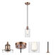 Ballston Clymer LED 3.88 inch Antique Copper Mini Pendant Ceiling Light in Clear Glass, Black Textured, Ballston