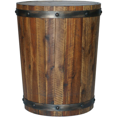 Ceylon 24 X 19 inch Weathered Walnut and Burnished Brushed Steel Accent Table