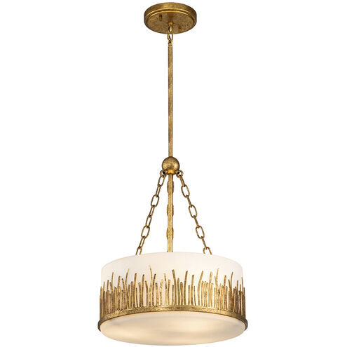 Sawgrass 2 Light 15 inch Gold Leaf Pendant Ceiling Light, Medium