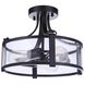 Elliot 3 Light 13 inch Flat Black Semi Flush Ceiling Light