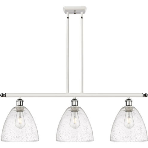 Ballston Ballston Dome LED 36 inch White and Polished Chrome Island Light Ceiling Light in Seedy Glass