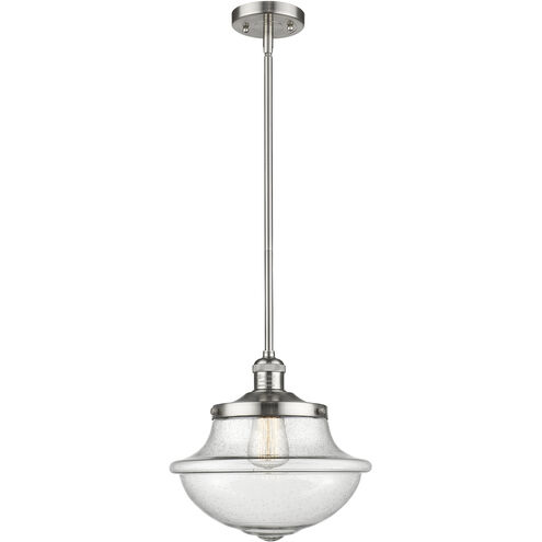 Franklin Restoration Oxford 1 Light 12 inch Brushed Satin Nickel Mini Pendant Ceiling Light in Incandescent, Seedy, Franklin Restoration