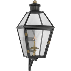 Chapman & Myers Stratford2 1 Light 23 inch Matte Black Outdoor Bracketed Gas Wall Lantern, Small