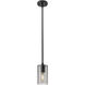 Downtown Urban Crown Point 1 Light 3.88 inch Matte Black Pendant Ceiling Light in Plated Smoke