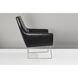 Kendrick Black Distressed PU Leather and Brushed Steel Accent Chair 