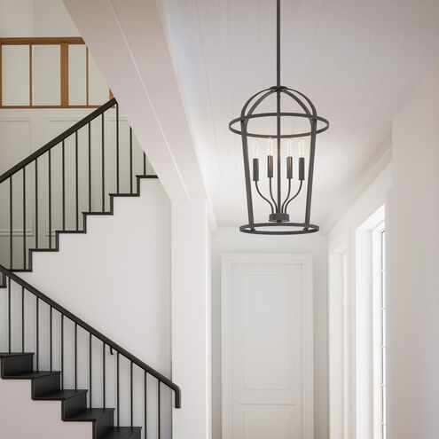 Greyson 4 Light 16 inch Matte Black Foyer Ceiling Light