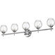 Abii 5 Light 37.5 inch Polished Chrome Vanity Light Wall Light in Clear