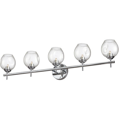 Abii 5 Light 37.5 inch Polished Chrome Vanity Light Wall Light in Clear