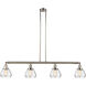 Franklin Restoration Fulton 4 Light 51.38 inch Polished Nickel Island Light Ceiling Light in Clear Glass, Franklin Restoration