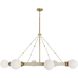 Liberty 8 Light 55.5 inch Ivory with Antique Brass Chandelier Ceiling Light
