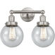 Beacon 2 Light 15.5 inch Brushed Satin Nickel Bath Vanity Light Wall Light