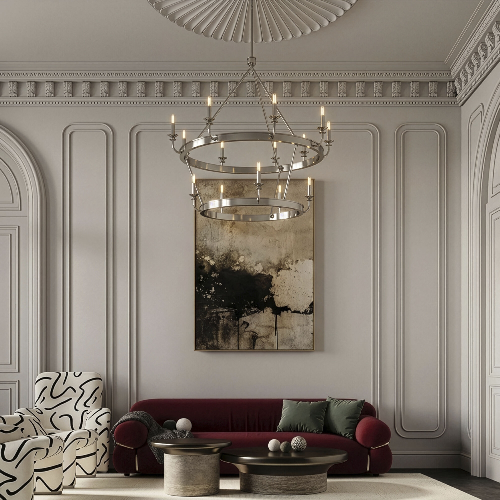 William 14 Light 48.75 inch Polished Nickel Chandelier Ceiling Light