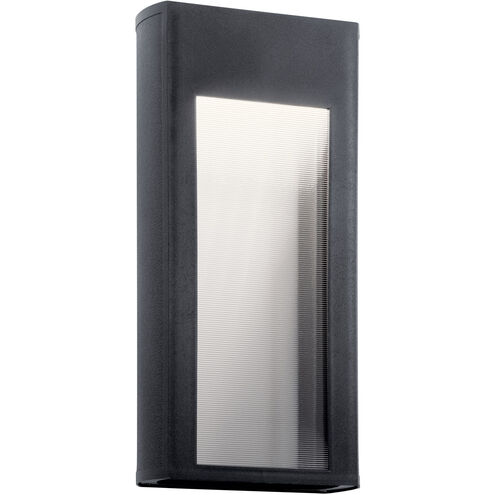 Ryo LED 16 inch Textured Black Outdoor Wall, Medium