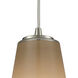 Connor 1 Light 6 inch Satin Nickel with Smokey White Mini Pendant Ceiling Light
