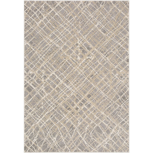 Tibetan 91 X 63 inch Charcoal/Taupe/Khaki/Medium Gray/Cream Rugs, Rectangle