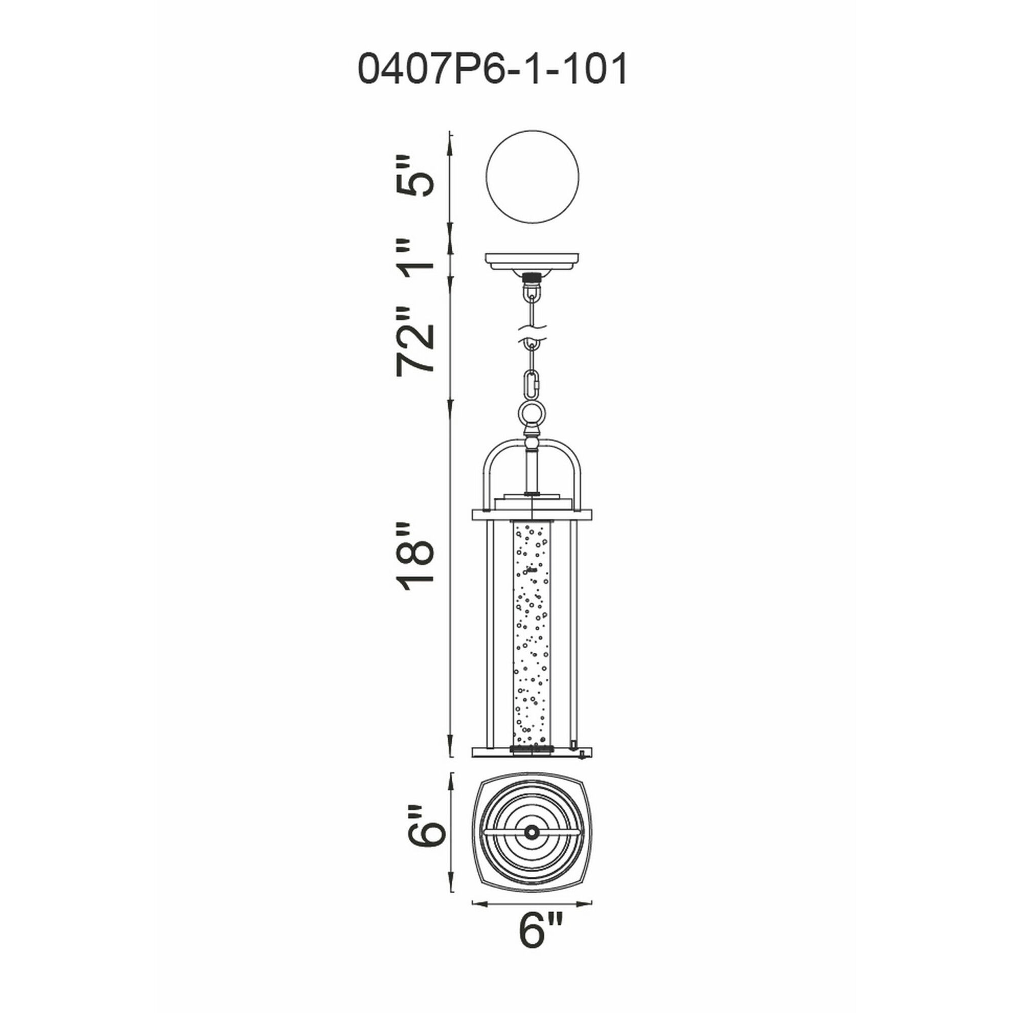 Greenwood LED 6 inch Black Outdoor Hanging Light