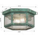 Branford 2 Light 11 inch Verde Green Outdoor Semi Flush in Seedy Glass, Brass Traditions by InnovationsLighting