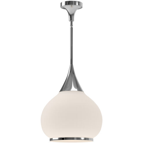 Alora Mood Hazel 1 Light 14.13 inch Chrome Pendant Ceiling Light in Opal Glass