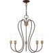 Lucerne 5 Light 24 inch Bronze with Antique Brass Accents Chandelier Ceiling Light