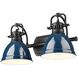 Yep Duncan Vanity Wall Light in Matte Black, Navy