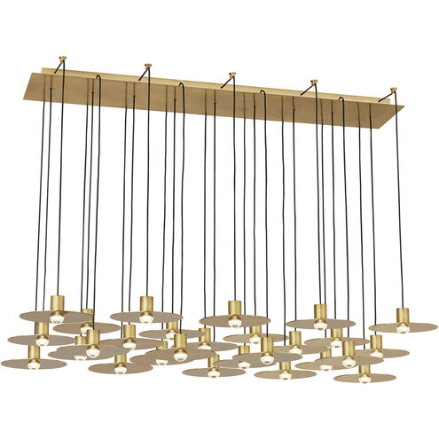 Sean Lavin Eaves LED Natural Brass Chandelier Ceiling Light, Integrated LED