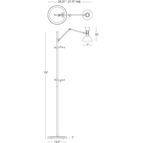 Clare 76 inch 60.00 watt Sunset Yellow with Polished Nickel Floor Easel Portable Light