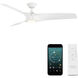 Zephyr 52 inch Matte White Downrod Ceiling Fan, Smart Ceiling Fan