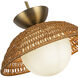 Perth 1 Light 14.75 inch Brushed Gold Pendant Ceiling Light